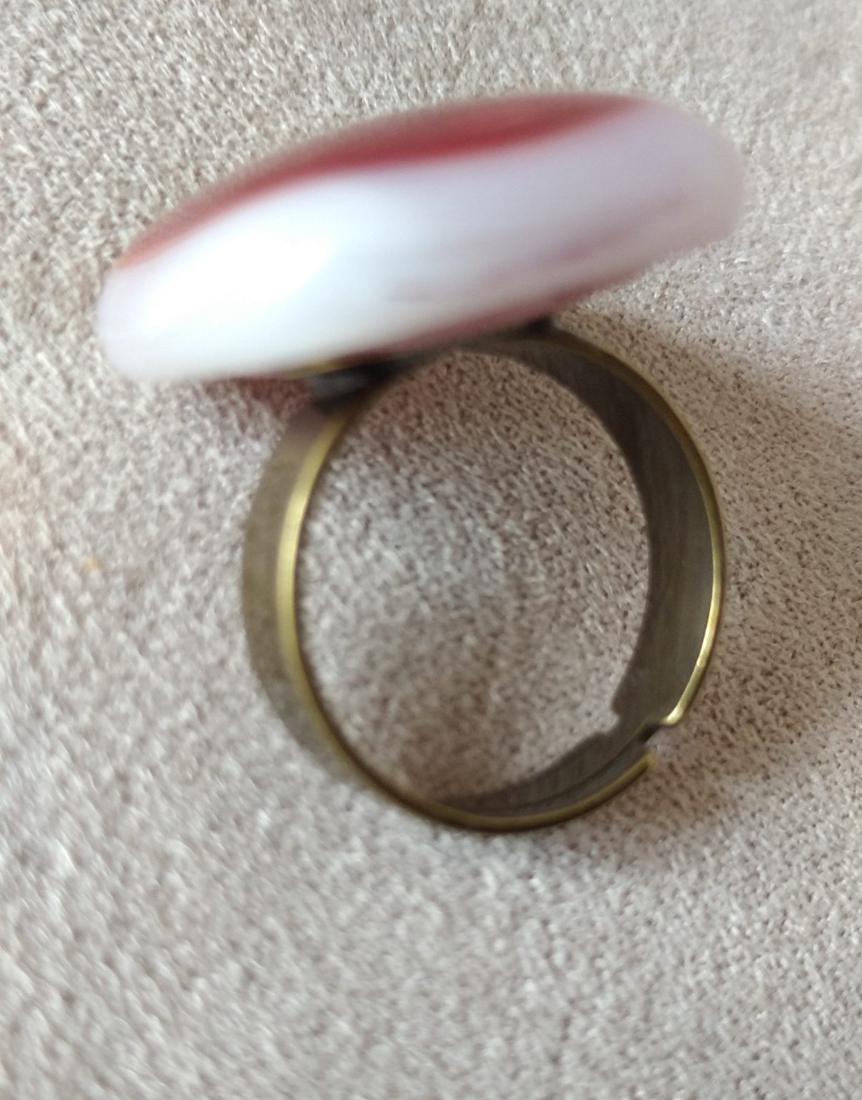 Bague fusing blanc rouge or