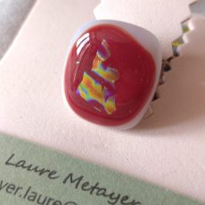 Bague fusing blanc rouge or